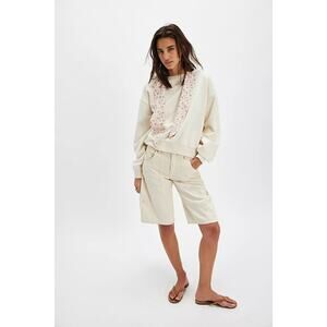 NWT FREE PEOPLE Headscarf Hoodie $128 MEDIUM Buttercup Combo